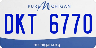MI license plate DKT6770