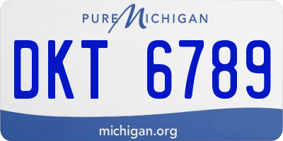 MI license plate DKT6789