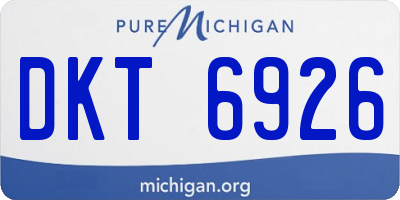 MI license plate DKT6926