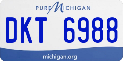 MI license plate DKT6988