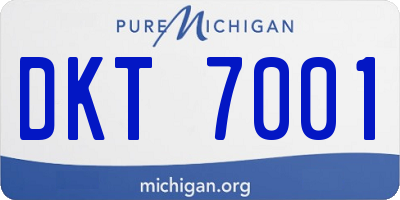 MI license plate DKT7001