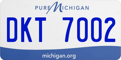 MI license plate DKT7002