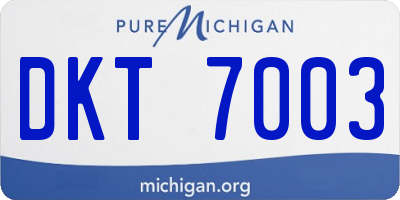 MI license plate DKT7003