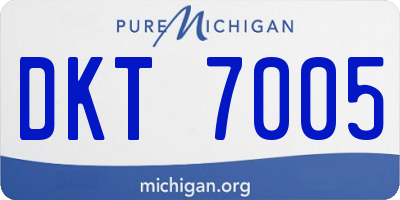 MI license plate DKT7005
