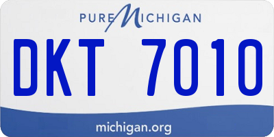 MI license plate DKT7010