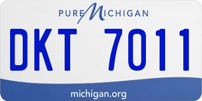 MI license plate DKT7011