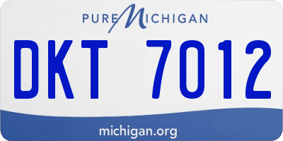 MI license plate DKT7012