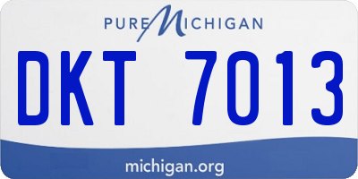 MI license plate DKT7013