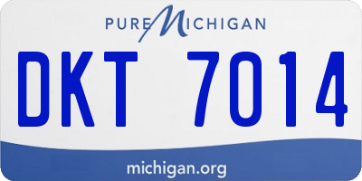 MI license plate DKT7014