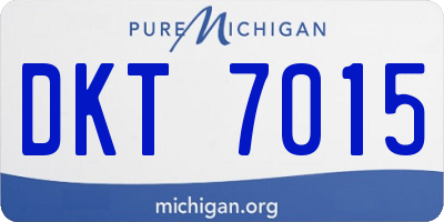 MI license plate DKT7015