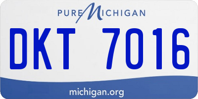 MI license plate DKT7016