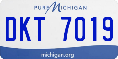MI license plate DKT7019