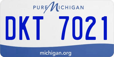 MI license plate DKT7021