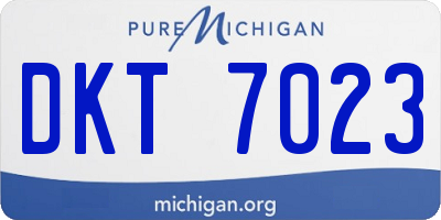 MI license plate DKT7023