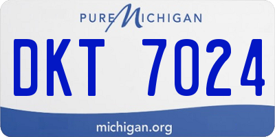 MI license plate DKT7024