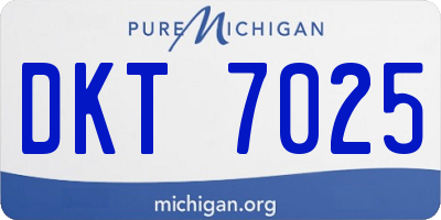 MI license plate DKT7025