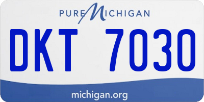 MI license plate DKT7030