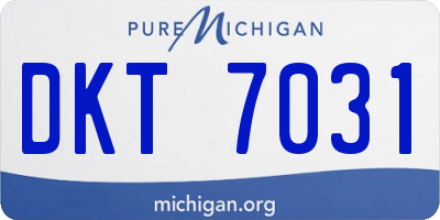 MI license plate DKT7031