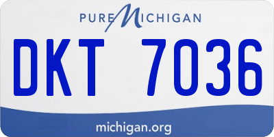 MI license plate DKT7036