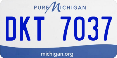 MI license plate DKT7037