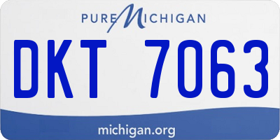 MI license plate DKT7063