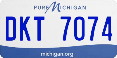 MI license plate DKT7074
