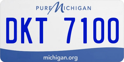 MI license plate DKT7100