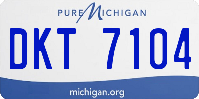MI license plate DKT7104