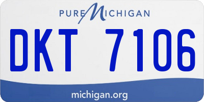 MI license plate DKT7106
