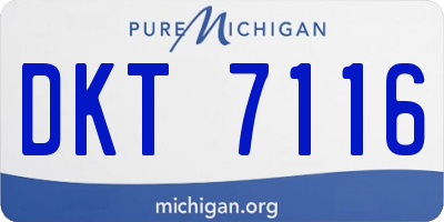 MI license plate DKT7116