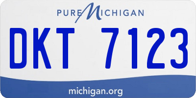 MI license plate DKT7123
