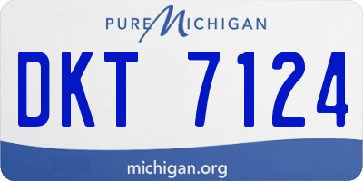 MI license plate DKT7124