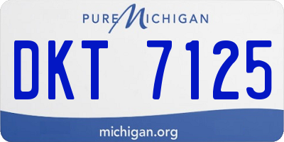 MI license plate DKT7125