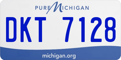 MI license plate DKT7128