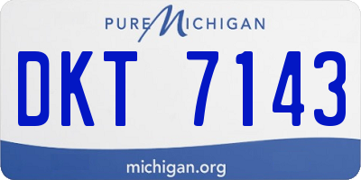 MI license plate DKT7143