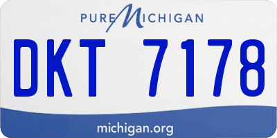 MI license plate DKT7178