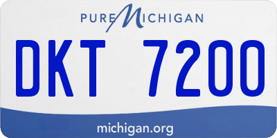 MI license plate DKT7200