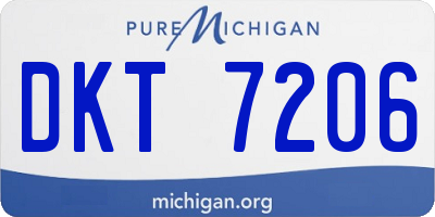 MI license plate DKT7206