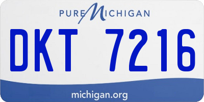 MI license plate DKT7216