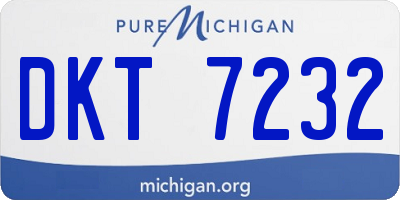 MI license plate DKT7232