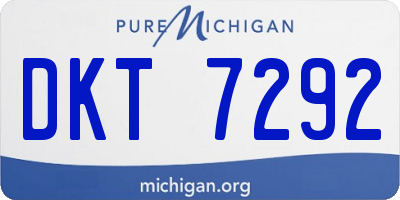 MI license plate DKT7292