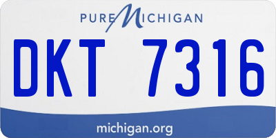 MI license plate DKT7316