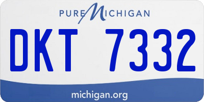 MI license plate DKT7332