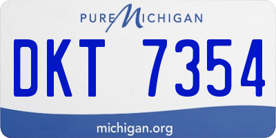 MI license plate DKT7354
