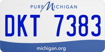 MI license plate DKT7383