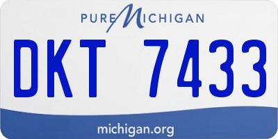 MI license plate DKT7433