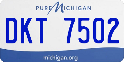 MI license plate DKT7502