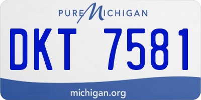 MI license plate DKT7581