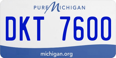 MI license plate DKT7600