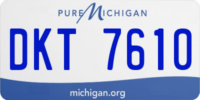 MI license plate DKT7610